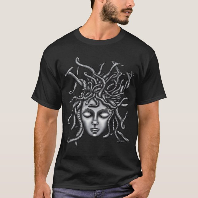 Medusa-Statue, griechische Skulptur, Mythologie T-Shirt (Vorderseite)