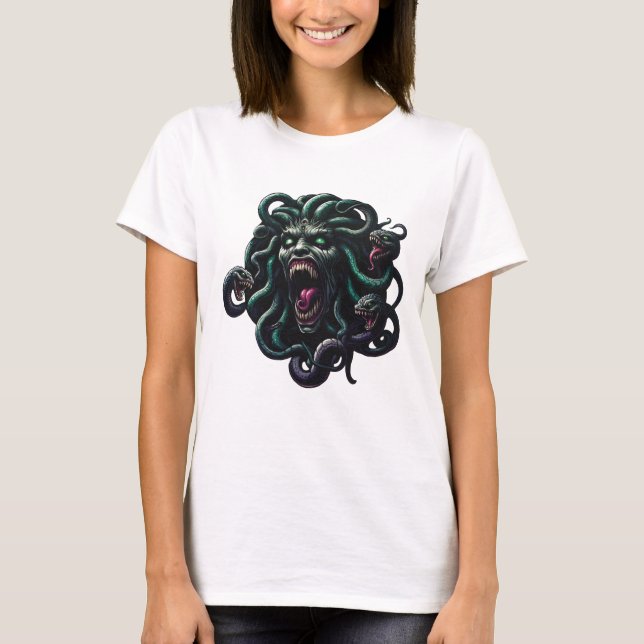 Medusa und Snakes Halloween Design - Mythisches Ho T-Shirt (Vorderseite)