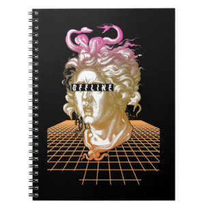 Medusa Vaporwave Ästhetische antike griechische St Notizblock