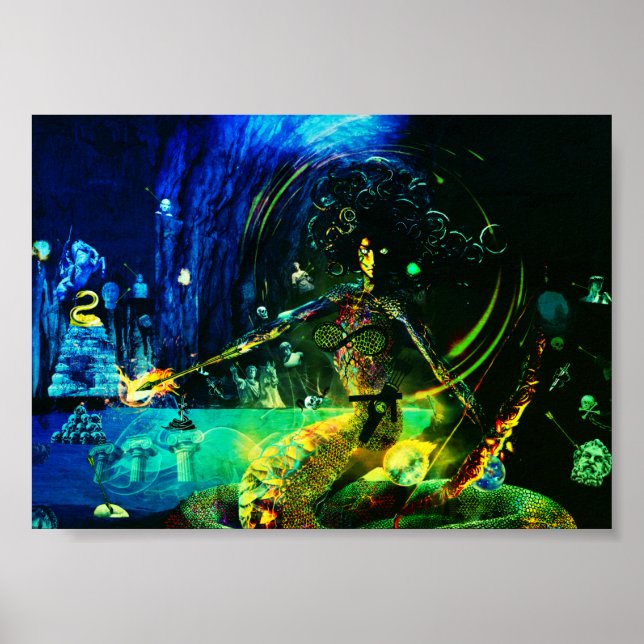 Medusas Höhle Modernes Art Poster (Vorne)