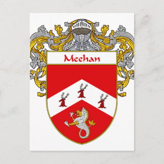 Meehan Coat of Arms (Mantled) Postkarte