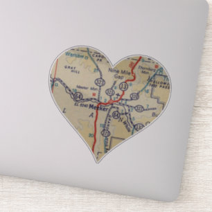 Meeker CO Retro Map Aufkleber