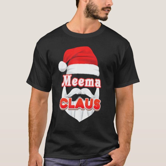 Meema Claus Christmas Santa Face Merry Ugly Sweate T-Shirt (Vorderseite)