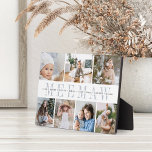 "Meemaw" Großkinder Namen 7 FotoCollage Fotoplatte<br><div class="desc">Mit dieser Collage aus sieben Fotos kreieren Sie ein süßes Geschenk für Oma. "MEEMAW" oder der bevorzugte Spitzname Ihrer Großmutter erscheint in der Mitte in chic graue Schrift,  mit Ihrer benutzerdefinierten Nachricht und Enkelkinder-Namen überlagert.</div>