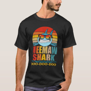 Meemaw Shark Doo Doo Mutter Tag Retro Vintag T-Shirt