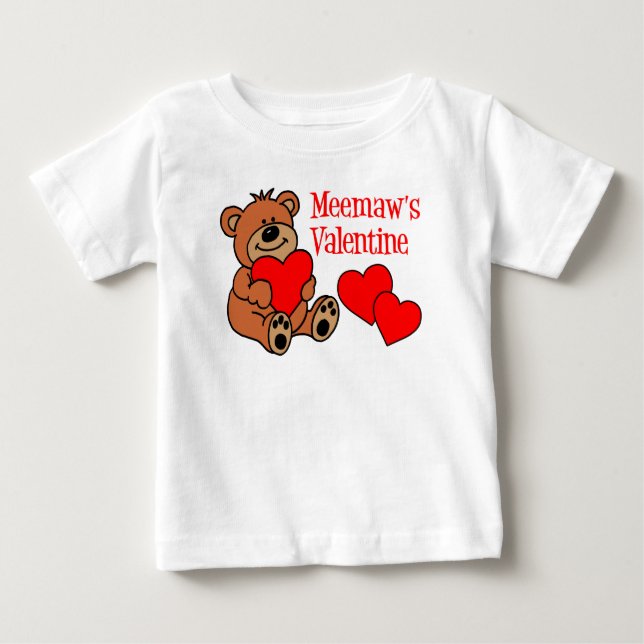 Meemaw-Valentinbär Baby T-shirt (Vorderseite)