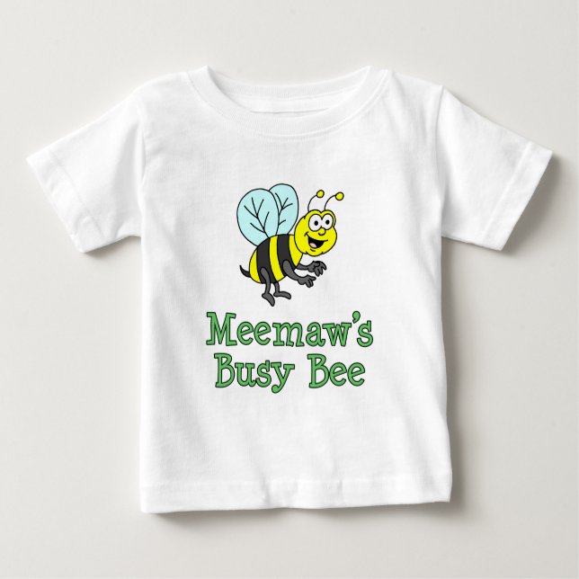 Meemaws beschäftigte Bienen-niedlicher Cartoon Baby T-shirt (Vorderseite)