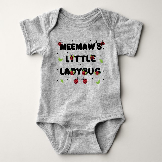 Meemaw's Little Ladybug - Niedlich Baby Strampler (Vorderseite)