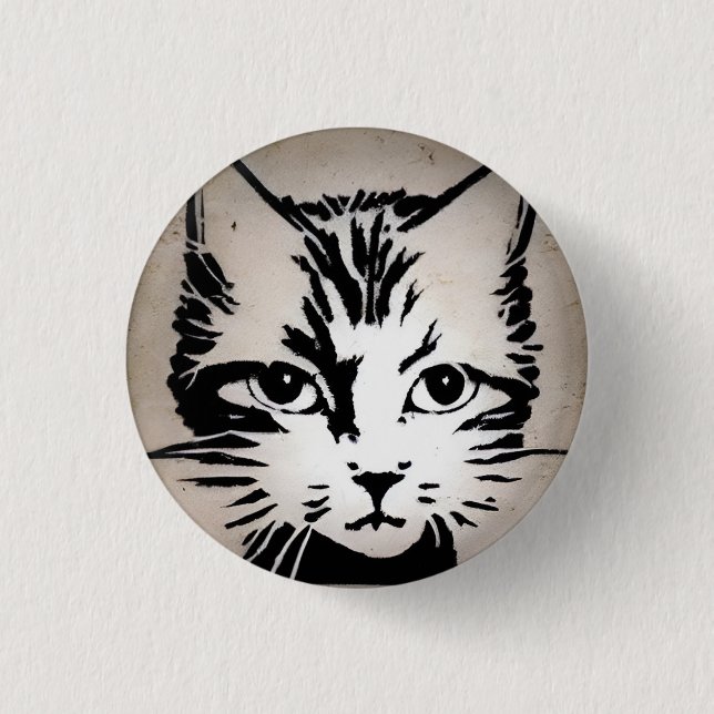 Meeow! 3 cm Abzeichen Button (Vorderseite)