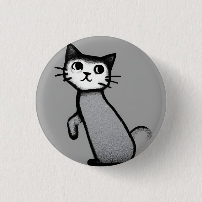 Meeow! 3 cm Abzeichen Button (Vorderseite)