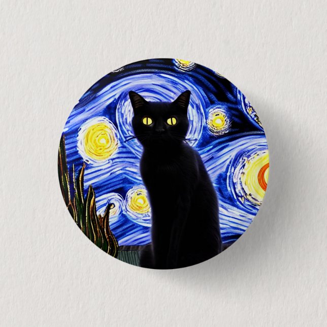 Meeow! 3 cm Abzeichen Button (Vorderseite)