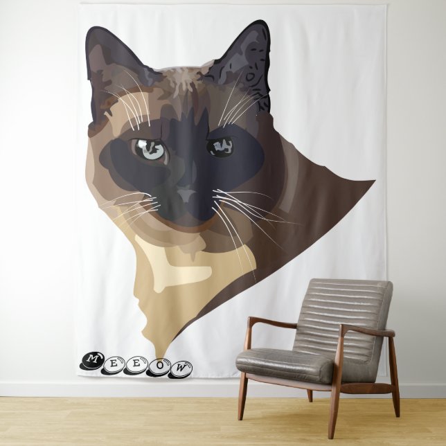 Meeow Cat Tapestry Wandteppich (Beispiel)