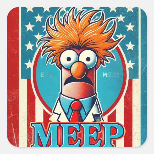 MEEP Trump Quadratischer Aufkleber (Vorderseite)
