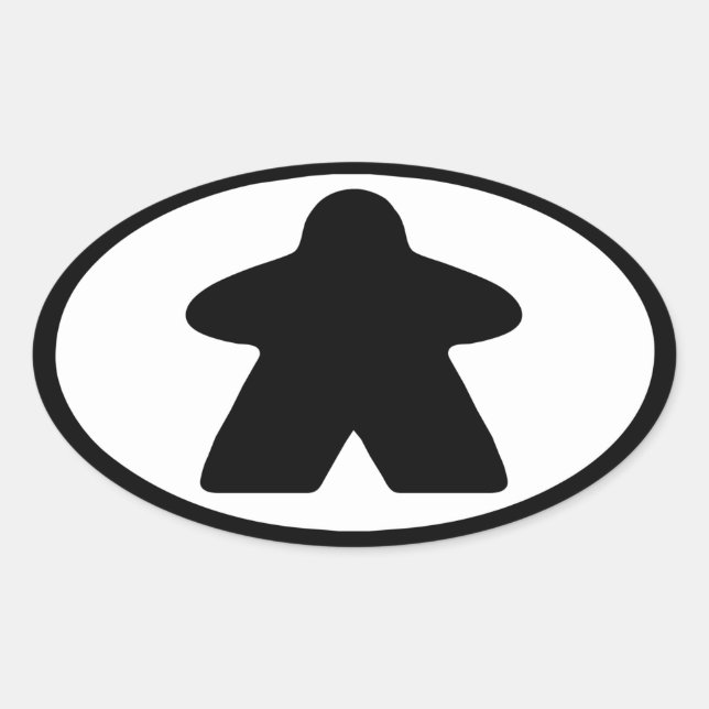 Meeple Nation Ovaler Aufkleber (Vorderseite)