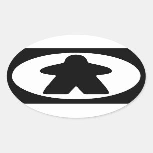 Meeple Nation Ovaler Aufkleber