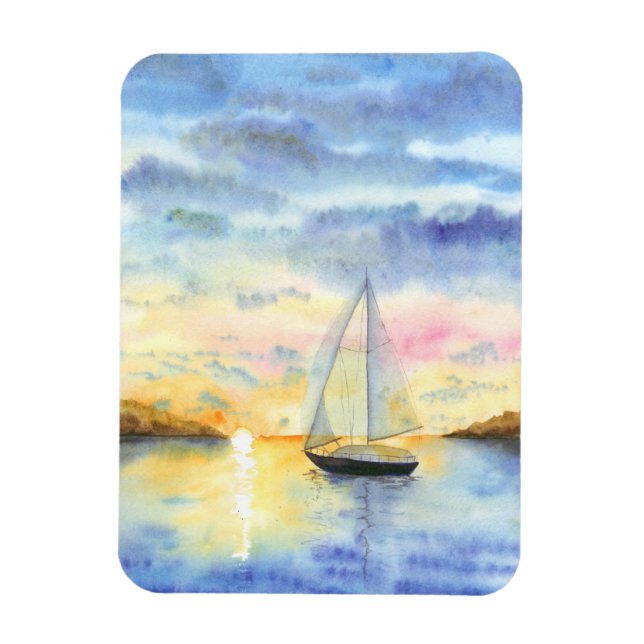 Meer bei Sonnenuntergang Magnet (Vertikal)