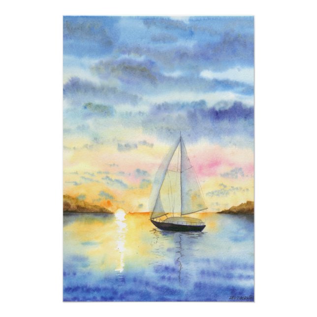 Meer bei Sonnenuntergang Poster (Vorderseite)