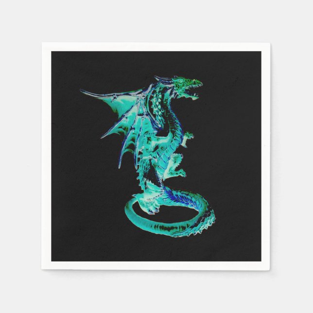 Meer Blau Drache Ozean Fantasie Mythisch Party Tis Serviette (Vorderseite)