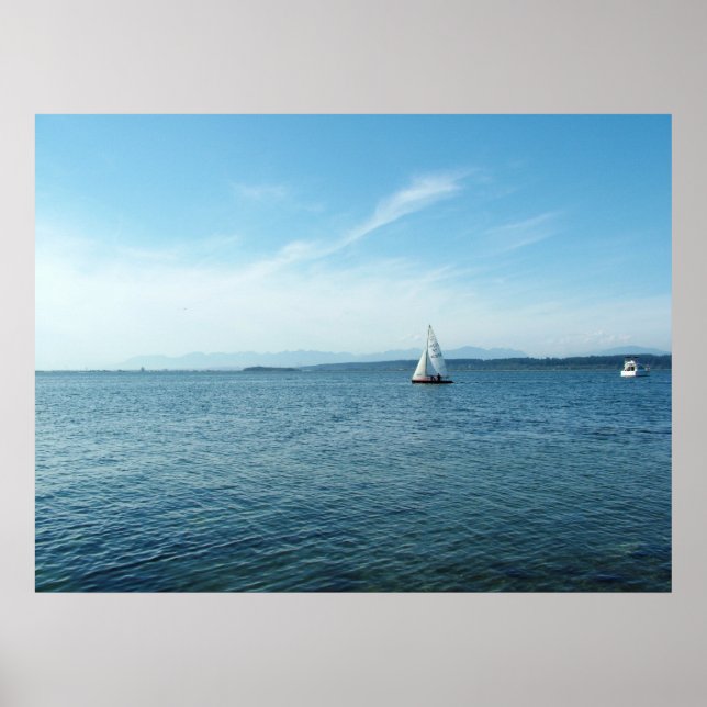 Meer, Boote und Himmel Poster (Vorne)