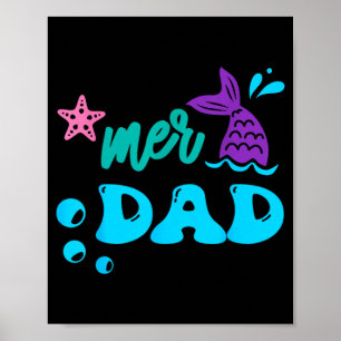 Meer Dad Meerjungfrau-Shirt passende Familienschen Poster