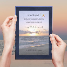 Meer der Liebe | Beach Sunset Starfish Hochzeit Einladung