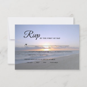 Meer der Liebe  Beach Sunset Starfish Hochzeit RSVP Karte