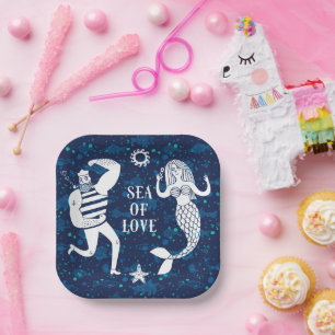 Meer der Liebe Poster Pappteller