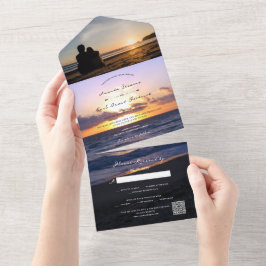Meer der Liebe | Sonnenuntergang + Hochzeit Ihres All In One Einladung