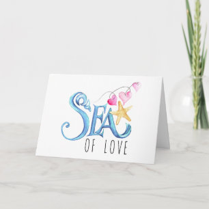 Meer der Liebe Watercolor Beach Valentinstag Feiertagskarte