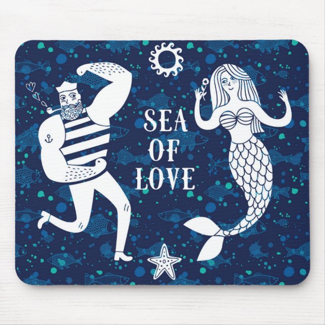 Meer des Liebe-Plakats Mousepad (Vorne)