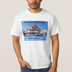 Meer geumgürteter Leuchtturm, New-Jersey T - Shir T-Shirt