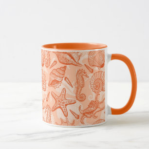 Meer handgezeichnetes Muster Tasse