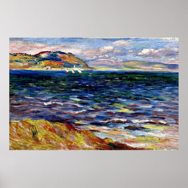 Meer in Bordighera durch Renoir Poster (Vorne)
