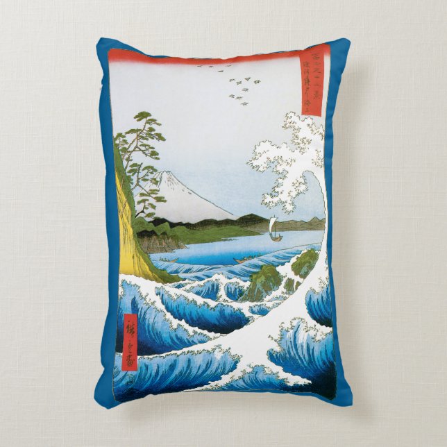 Meer in Satta in der Provinz Suruga durch Ando Hir Dekokissen (Vorderseite(Vertikal))