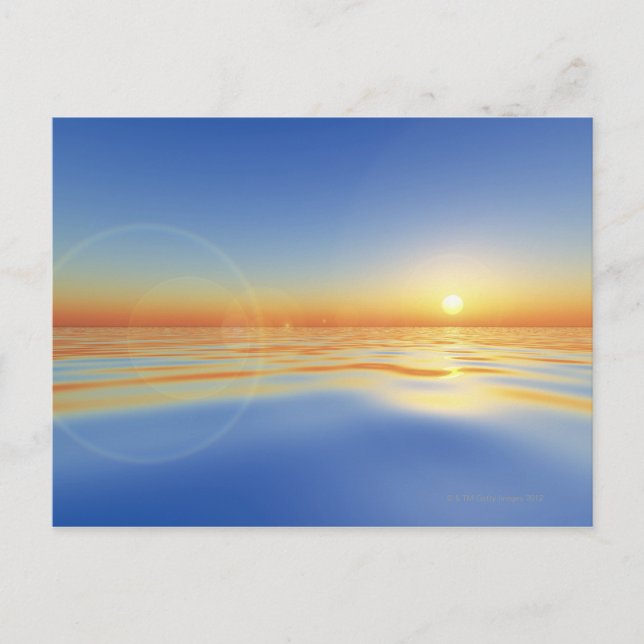 Meer mit Sonne Postkarte (Vorderseite)