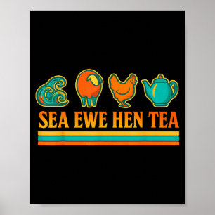 Meer Mutterschaf Henne Tee Lustiger Spruch Retro S Poster