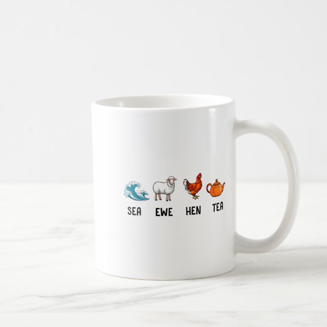 Meer Mutterschaf Henne Tee Lustiger Witz Spruch Zi Kaffeetasse (Rechts)