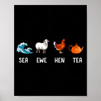 Meer Mutterschaf Henne Tee Lustiger Witz Spruch Zi