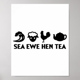 Meer Mutterschaf Henne Tee Lustiger Witz Spruch Zi Poster