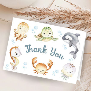 Meer Ozean Baby Shower gefaltete Dankeskarten Dankeskarte