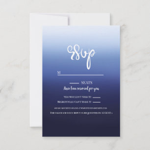 Meer Ozean Blau Moderne Minimale Strandhochzeit RSVP Karte