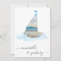 *~* Meer Ozean BOOT RSVP + QR Strand AR7 Hochzeit