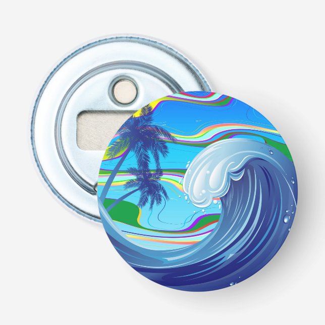 Meer Ozean große Wellenwasser Flaschenöffner (Vorderseite)