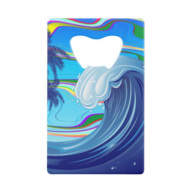 Meer Ozean große Wellenwasser Geldbeutel Flaschenöffner (Vorderseite)