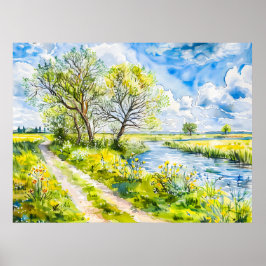 MEER Path by Havel Havelland Watercolor Style Poster