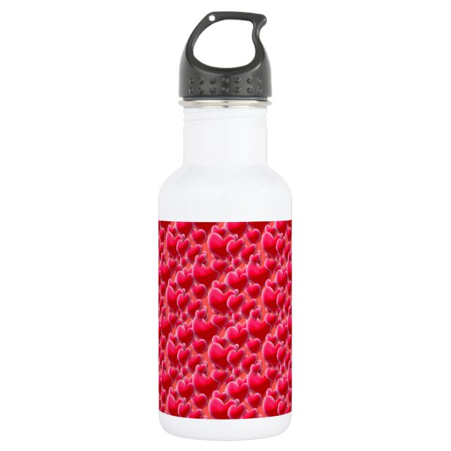 Meer rosa Herzen Edelstahlflasche (Vorderseite)