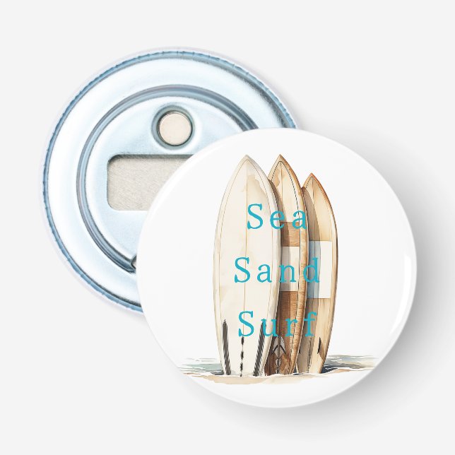 Meer Sand Surf Strand Surfboards Flaschenöffner (Vorderseite)