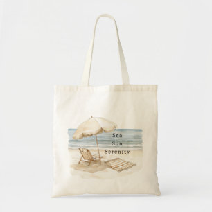 Meer Sonne Serenity Strand Schirm Muscheln Herz Tragetasche