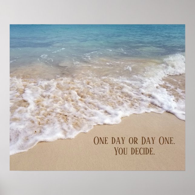 Meer Strand mit inspirierendem Zitat Poster (Vorne)