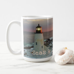 Meer und Grüße Blush Pink Lighthouse Kaffeetasse